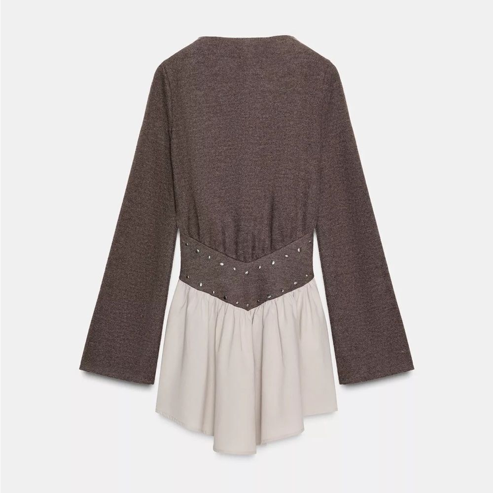 ZARA COMBINATION STUDDED DRESS - Picture 4 of 7
